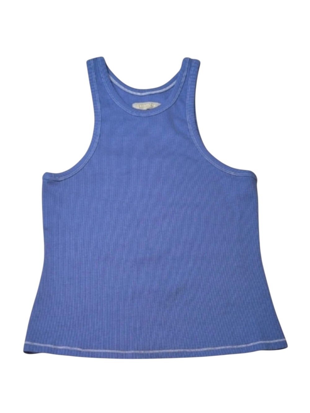 Everlane Blue Ribbed Sleeveless Tank Top Organic Cotton Size Large